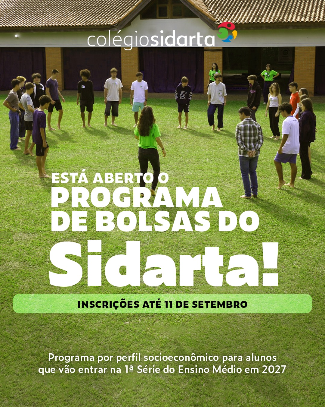 Programa de Bolsas Sidarta abre inscrições para estudantes que ingressarão no Ensino Médio em 2027